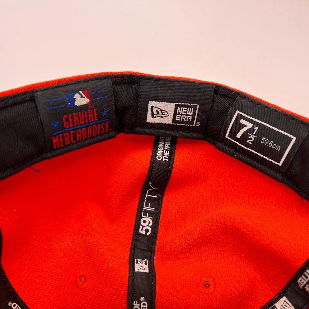 New Era 59FIFTY New York Yankees MLB Fitted Hat Orange White 7 1/2 Cap